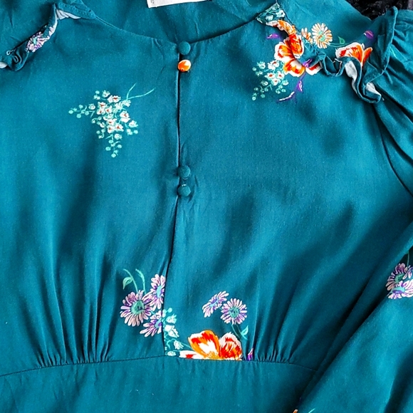 MANGO long sleeved, floral, mini dress - Picture 3 of 4